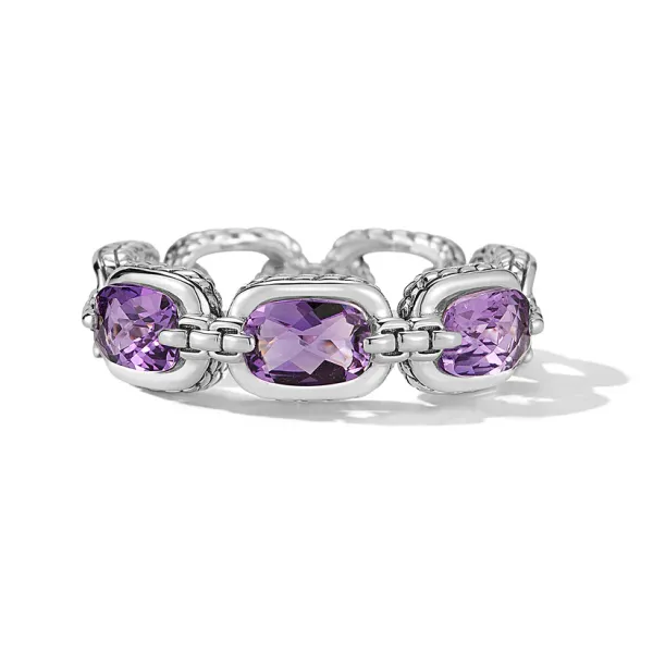 JAI Amethyst Chain Link Ring | Sterling Silver | Barnes Jewelers Goldsboro NC Barnes Jewelers Goldsboro, NC