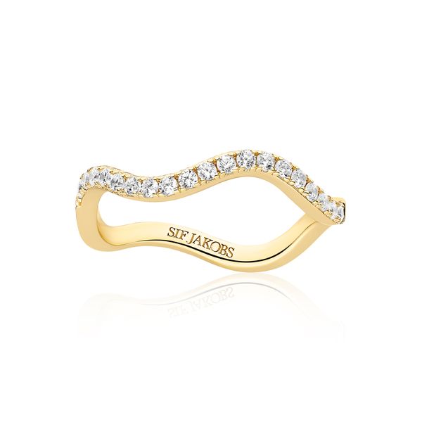 Sif Jakobs “Ellera” Waves CZ Stackable Band | 18KT Gold Plated Sterling Silver | Barnes Jewelers Goldsboro NC Barnes Jewelers Goldsboro, NC