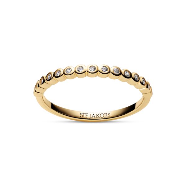 Sif Jakobs “Sarzana” Bezel Set CZ Stackable Band | 18KT Gold Plated Sterling Silver | Barnes Jewelers Goldsboro NC Barnes Jewelers Goldsboro, NC