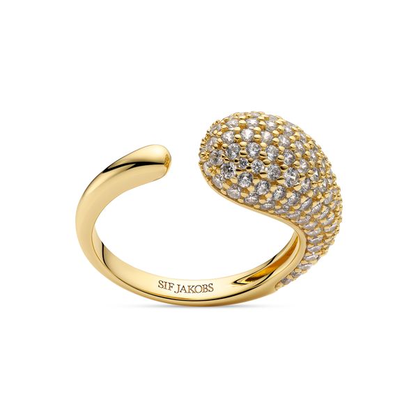 Sif Jakobs “Goccia” CZ Open Style Ring | 18KT Gold Plated Sterling Silver | Barnes Jewelers Goldsboro NC Barnes Jewelers Goldsboro, NC