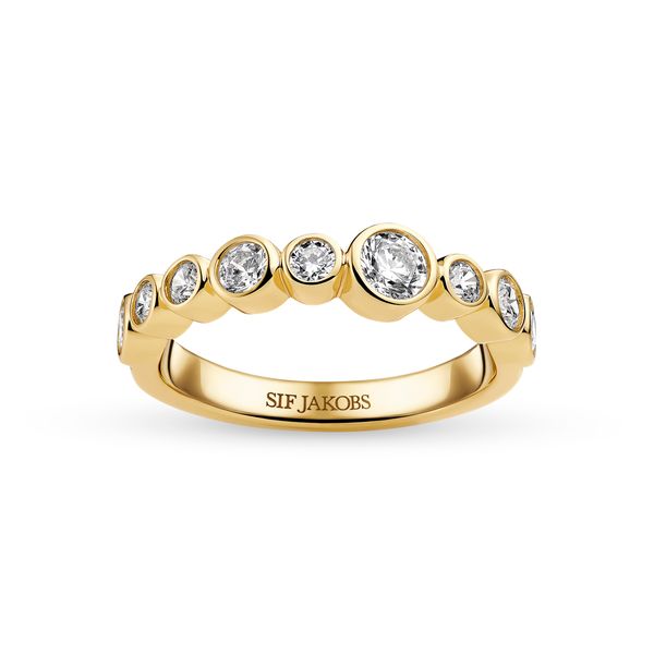 Sif Jakobs “Sardinien” Bezel Set CZ Stackable Band | 18KT Gold Plated Sterling Silver | Barnes Jewelers Goldsboro NC Barnes Jewelers Goldsboro, NC