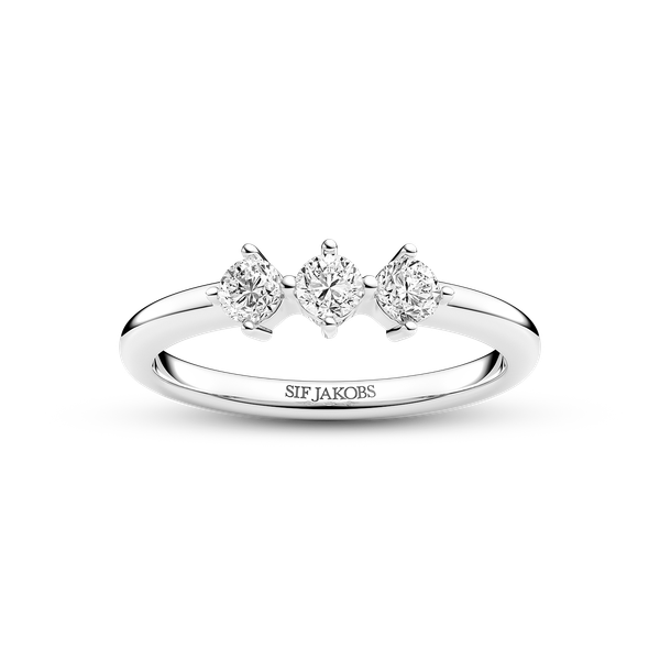 Sif Jakobs “Princess” Three Stone CZ Ring | Sterling Silver | Barnes Jewelers Goldsboro NC Barnes Jewelers Goldsboro, NC