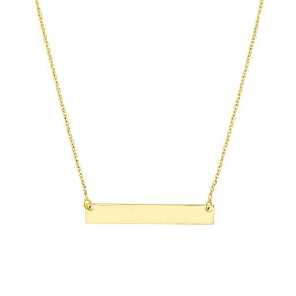 MIDAS  East 2 West Mini Bar Necklace, Sterling Silver, Yellow Gold Plated, 16