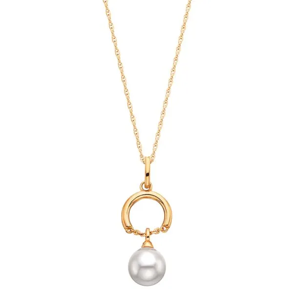 BERCO  Swarovski Pearl Necklace, Sterling Silver, Gold Vermeil, 18