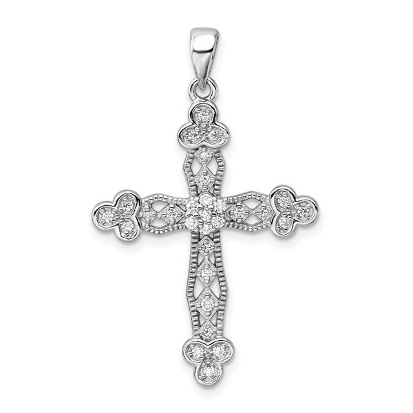 CZ Cross Pendant | Sterling Silver | Barnes Jewelers Goldsboro NC Barnes Jewelers Goldsboro, NC