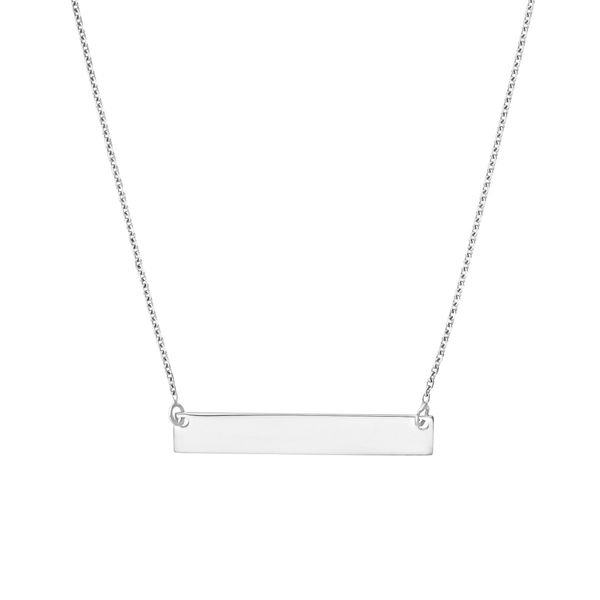Midas East to West Mini Bar Necklace | Rhodium-Plated Sterling Silver | Barnes Jewelers Goldsboro NC Barnes Jewelers Goldsboro, NC