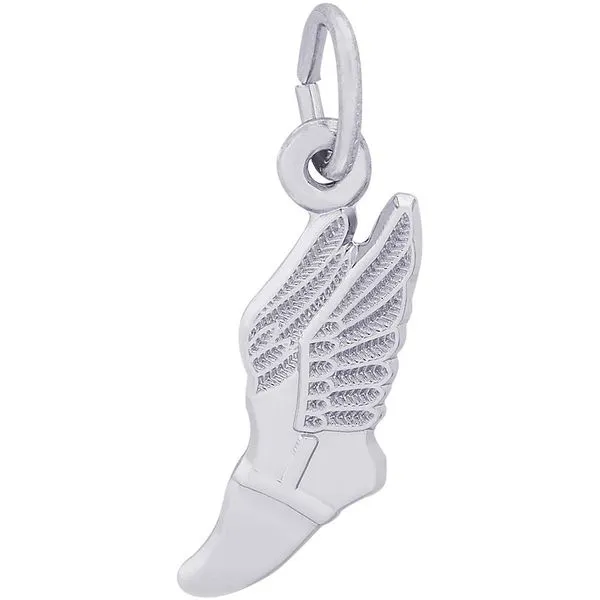 Rhodium Silver  Winged Shoe Charm/Pendant..72