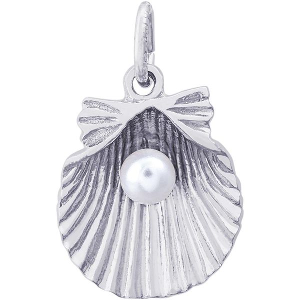Clam Shell & Freshwater Pearl Charm | Sterling Silver | Barnes Jewelers Goldsboro NC Barnes Jewelers Goldsboro, NC