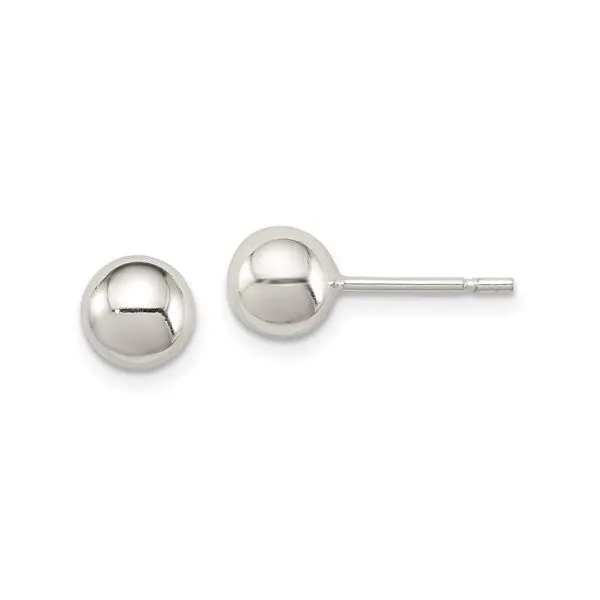 QUALITY GOLD  Ball Stud Earrings, Sterling Silver, Rhodium, 6MM  QE1831 Barnes Jewelers Goldsboro, NC