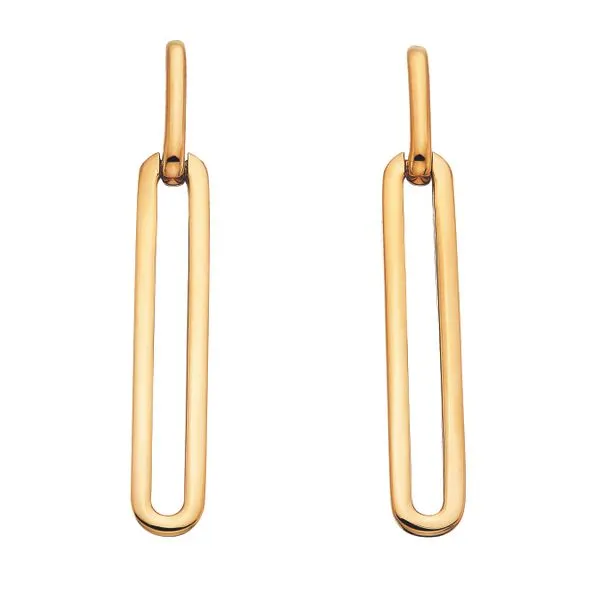 BERCO  Long Paperclip Dangle Earrings, Sterling Silver, Gold Vermeil  SSA2225P Barnes Jewelers Goldsboro, NC
