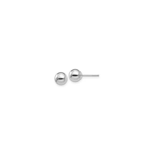 QUALITY GOLD  Ball Stud Earrings, Sterling Silver, Rhodium, 5MM  QE182 Barnes Jewelers Goldsboro, NC