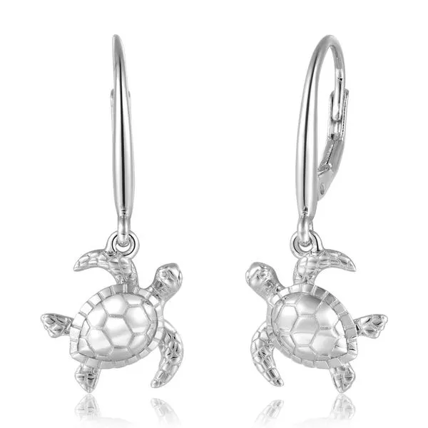ALAMEA  Turtle Dangle Earrings, Sterling Silver, Rhodium, Leverback  1253-12-01 Barnes Jewelers Goldsboro, NC