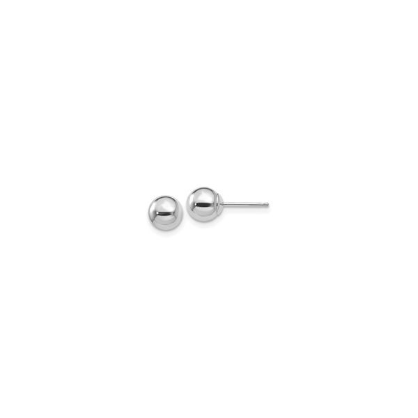 QUALITY GOLD  Ball Stud Earrings, Sterling Silver, Rhodium, 5MM  QE182 Barnes Jewelers Goldsboro, NC