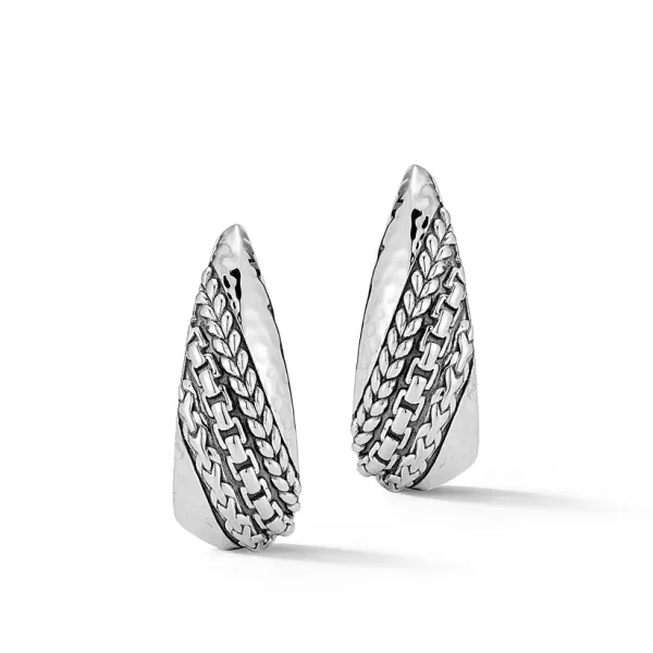 JAI Master Artisan Textured Graduated J Hoop Earrings | Sterling Silver | Barnes Jewelers Goldsboro NC Barnes Jewelers Goldsboro, NC