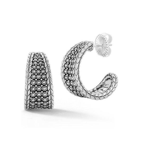 JAI Kalahari Concave Textured J Hoop Earrings | Sterling Silver | Barnes Jewelers Goldsboro NC Barnes Jewelers Goldsboro, NC