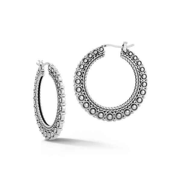 JAI Textured Hoop Earrings | Sterling Silver | Barnes Jewelers Goldsboro NC Barnes Jewelers Goldsboro, NC