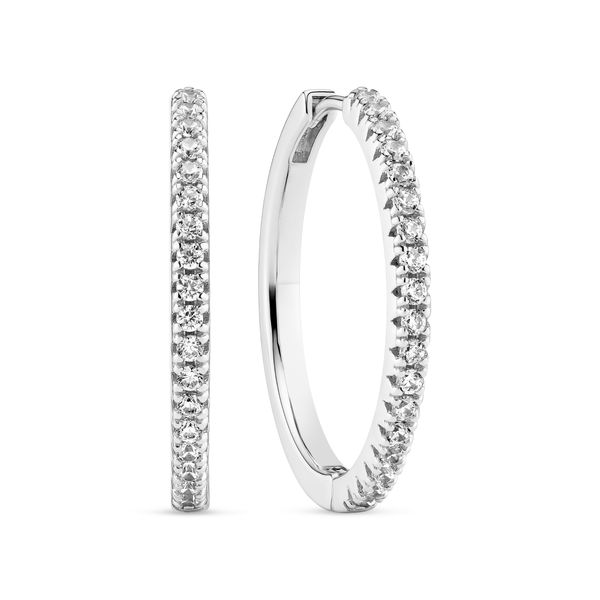 Sif Jakobs “Ellera” X-Grande CZ Hoop Earrings | Sterling Silver | Barnes Jewelers Goldsboro NC Barnes Jewelers Goldsboro, NC