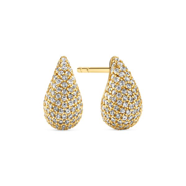 Sif Jakobs “Goccia” Calare CZ Stud Earrings | 18KT Gold Plated Sterling Silver | Barnes Jewelers Goldsboro NC Barnes Jewelers Goldsboro, NC