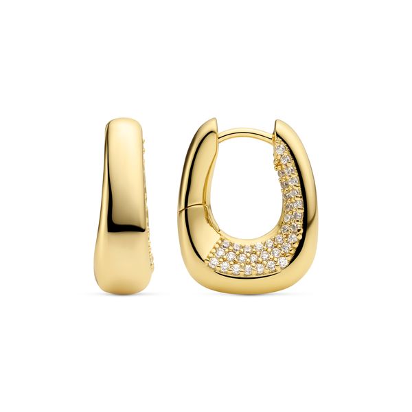 Sif Jakobs “Borsa” CZ Huggie Hoop Earrings | 18KT Gold Plated Sterling Silver | Barnes Jewelers Goldsboro NC Barnes Jewelers Goldsboro, NC