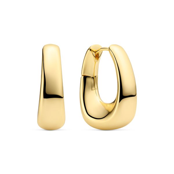 Sif Jakobs “Borsa” Pianura Grande Polished Hoop Earrings | 18KT Gold Plated Sterling Silver | Barnes Jewelers Goldsboro NC Barnes Jewelers Goldsboro, NC