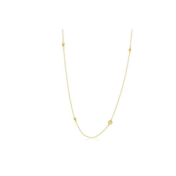 DEE BERKLEY  Citrine and Gold Beaded Station Necklace, Gold Filled, Yellow Tone, Faceted Citrine  DBJ-NCK-3080/CIT Barnes Jewelers Goldsboro, NC