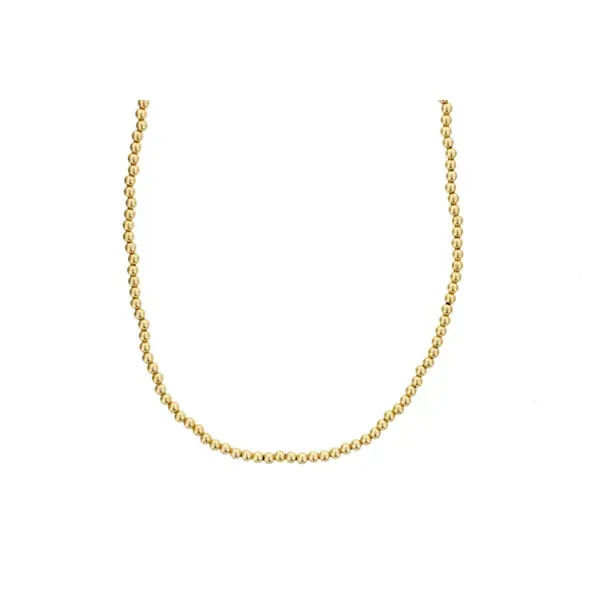 DEE BERKLEY  Beaded Necklace, Yellow Gold Filled, 4MM, 15