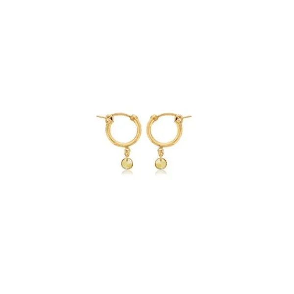 DEE BERKLEY  Citrine Hoop Earrings, Gold Filled, Yellow Tone, Faceted Citrine Bead  DBJ-EAR-3080/CIT Barnes Jewelers Goldsboro, NC