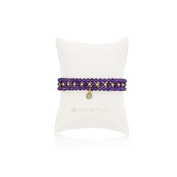DEE BERKLEY  Designer Picks Amethyst Stack Stretch Bracelets, 4MM Faceted Amethyst Beads, Gold Filled Beads  DBJ-STK-3080/AMT Barnes Jewelers Goldsboro, NC