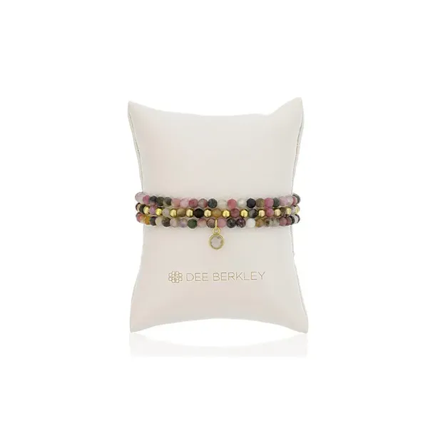 DEE BERKLEY  Designer Picks Tourmaline Stack Stretch Bracelets, 4MM Faceted Tourmaline Beads, Gold Filled Beads  DBJ-STK-3080/TRM Barnes Jewelers Goldsboro, NC