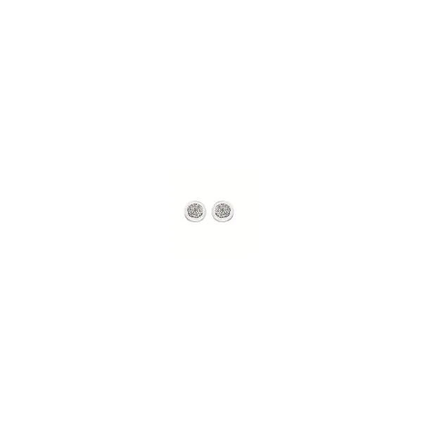 OSTBYE  Pave Set Diamond Stud Earrings, Sterling Silver, Rhodium, 0.08CTTW Round  SC23E10 Barnes Jewelers Goldsboro, NC