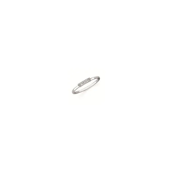 OSTBYE  Diamond Bar Stackable Ring, Sterling Silver, Rhodium, 0.02CTTW Round, Size 7  SC23F13 Barnes Jewelers Goldsboro, NC