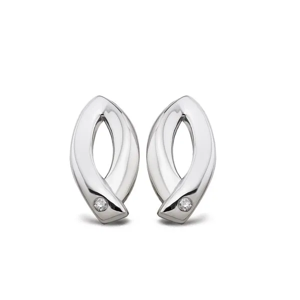 ITALGEM  Diamond Fashion Diamond Stud Earrings, Sterling Silver, 0.02CTTW Round  H41E105WSH1 Barnes Jewelers Goldsboro, NC