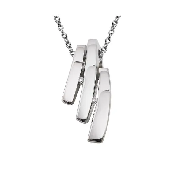 ITALGEM  Triple Drop Diamond Necklace, Sterling Silver, 0.024CTTW Round, 18