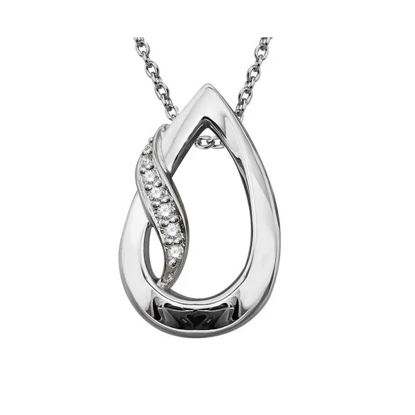 ITALGEM  Teardrop Shaped Diamond Fashion Necklace, Sterling Silver, 0.035CTTW Round, 18