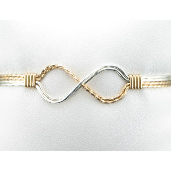 14K Artist Wire & Sterling Silver Wire Wrapped Bracelet   