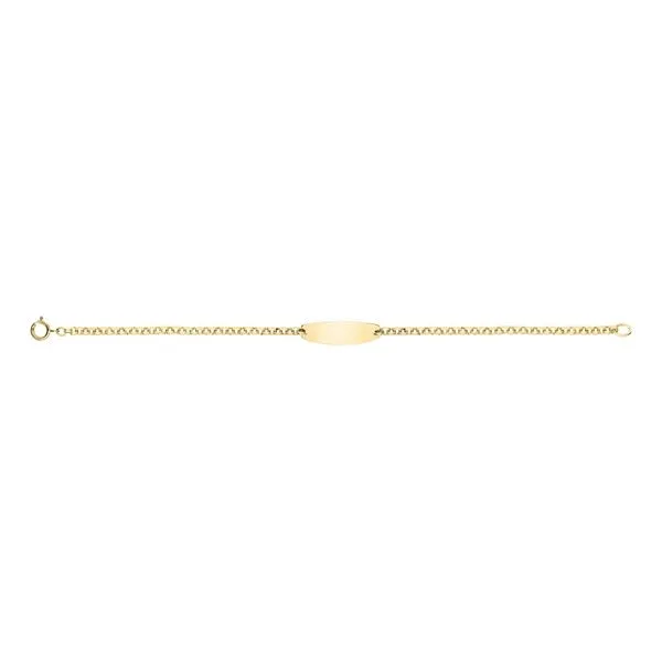 MARATHON  Children's Oval ID Bracelet, 14KT Yellow Gold Filled, Engraveable, 6.25