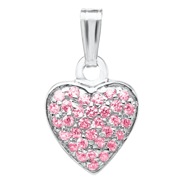 Pink CZ Heart Charm | Sterling Silver | Barnes Jewelers Goldsboro NC Barnes Jewelers Goldsboro, NC