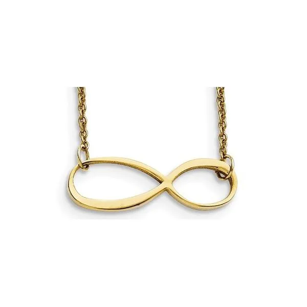 Stainless Steel Infinity Yellow IP-plated Polished Necklace 20