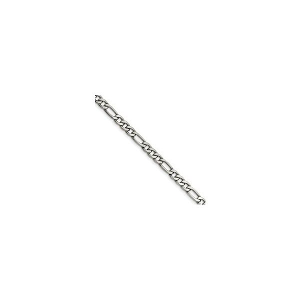Stainless steel 6.3mm Figaro Bracelet Length  8