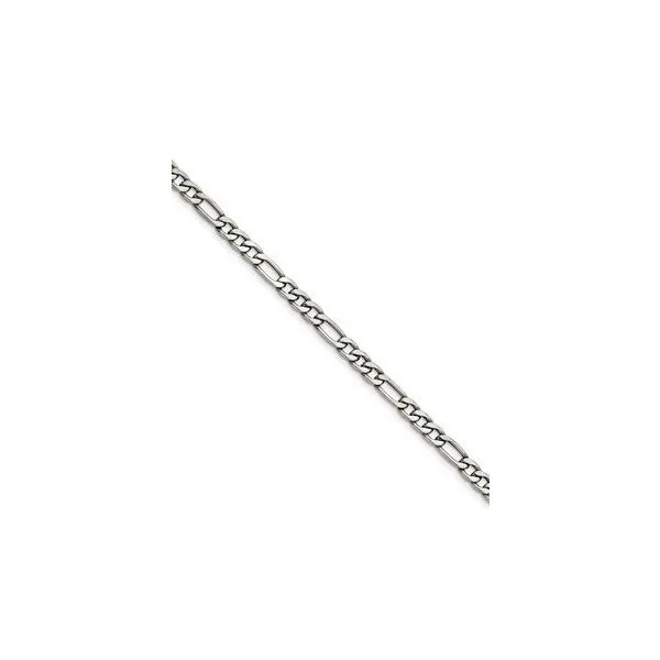 Stainless Steel 6.3mm Figaro Chain 22