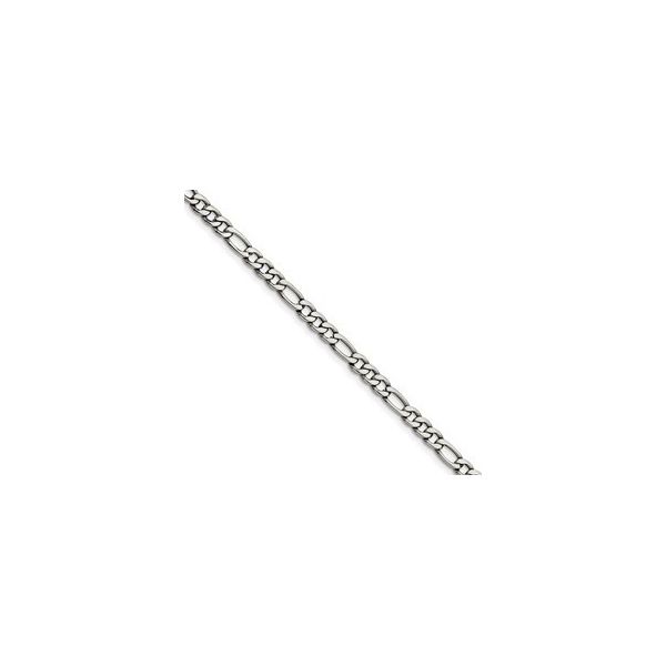 CHISEL  Stainless Steel 6.1mm Figaro Chain Necklace, Length 20