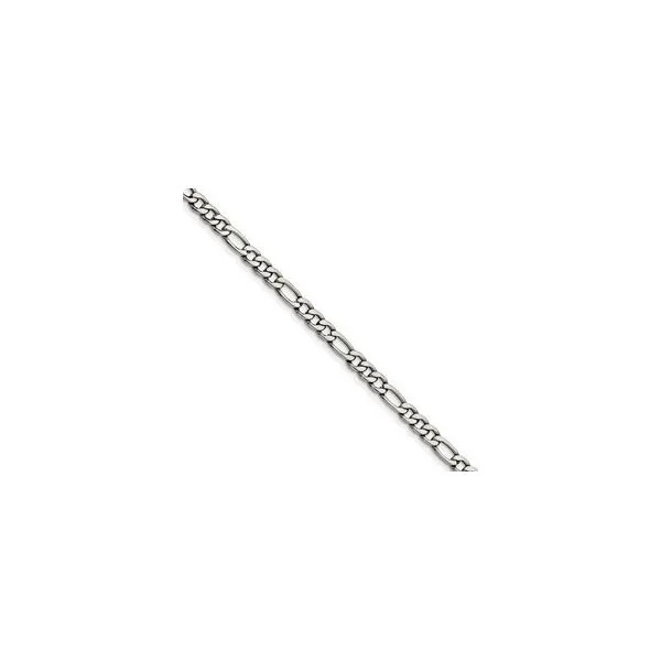 CHISEL  Stainless Steel 6.1mm Figaro Chain Necklace, Length 20