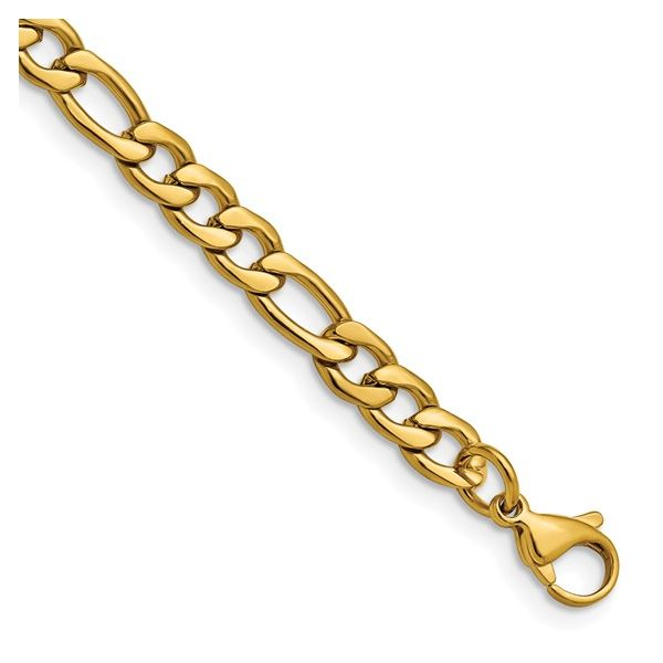 QUALITY GOLD  Figaro Chain, Stainless Steel, Yellow IP-Plated, 6.30MM, 20