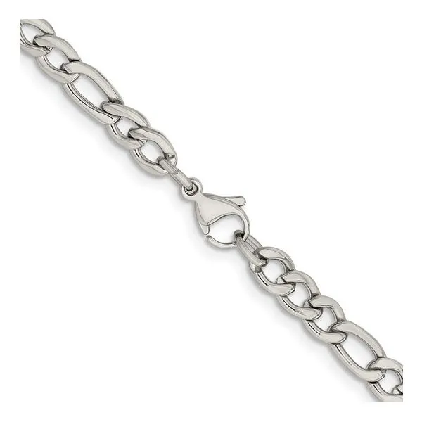 QUALITY GOLD  Figaro Chain, Stainless Steel, 4.5MM, 22