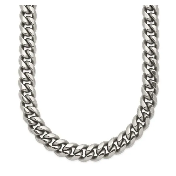QUALITY GOLD  Curb Chain, Stainless Steel, 8MM, 24