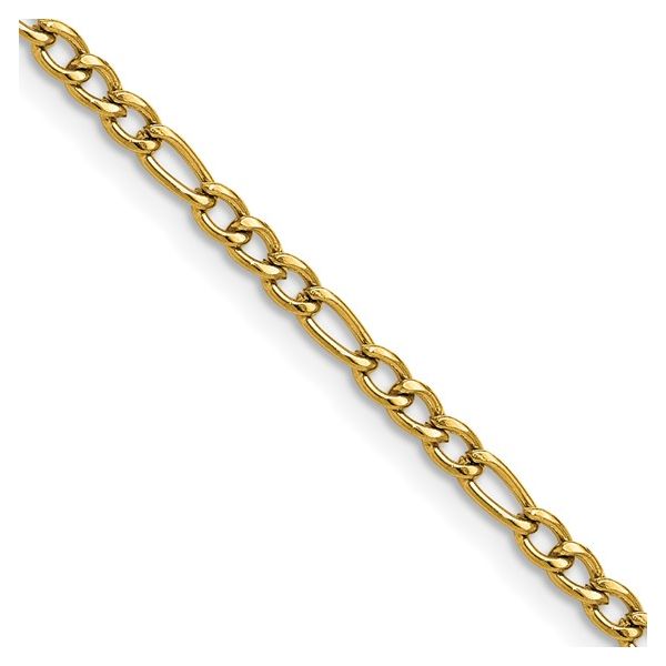 Quality Gold Yellow IP-Plated Figaro Chain Necklace | Stainless Steel, 3MM, 22