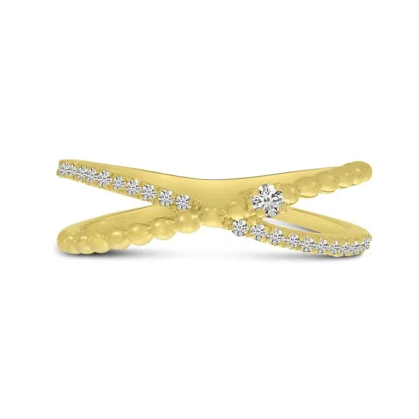 Diamond Beaded Crossover Ring Barnett Jewelers Jacksonville, FL