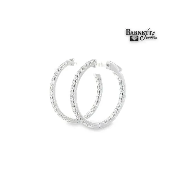 1.19 Carat Diamond Hoops Image 2 Barnett Jewelers Jacksonville, FL