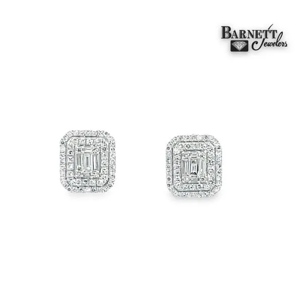 Emerald Cluster Diamond Earrings Barnett Jewelers Jacksonville, FL