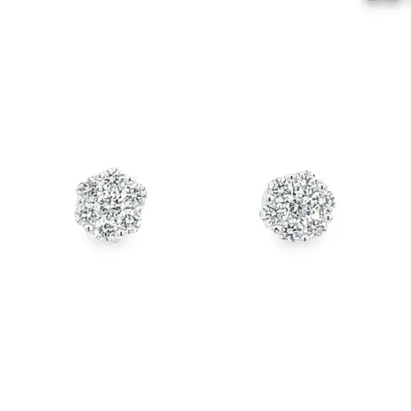 3/4 Carat Diamond Cluster Earrings Barnett Jewelers Jacksonville, FL